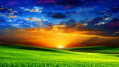 Beautiful Sunrise On Green Meadow Grande 1920x1080 Rwallpaper
