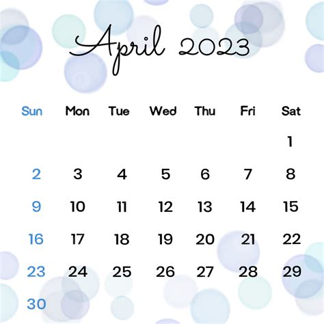 April 2023 Calendar With Aesthetic Bokeh Background April April 2023