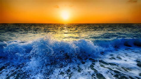 Peloponnese Greece Ionian Sea Sea Waves Spray Foam Sunset