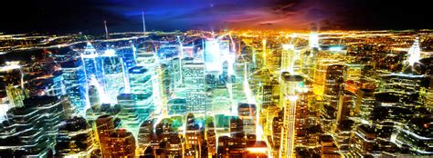Glowing City With Beautiful Lights Fb Cover Ocean