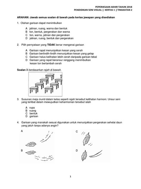 Soalan Pendidikan Seni Visual Tingkatan 2 / (SASBADI SDN BHD)MODUL