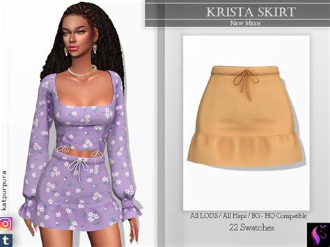 Krista Skirt By Katpurpura From Tsr • Sims 4 Downloads