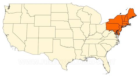 Map Of Northeast Usa With Capitals