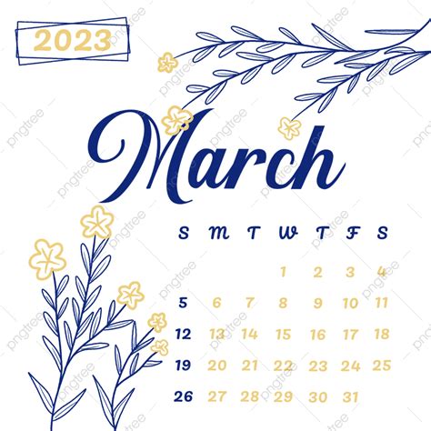 March 2023 Calendar Hd Transparent March Calendar 2023 Calendar 2023