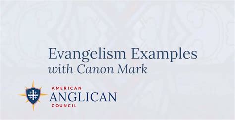 Enormous opportunities existing in the sector have led to the trend of making proposal writing a profession. Evangelism Examples with Canon Mark - American Anglican Council