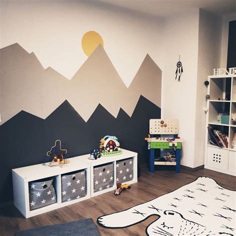 I can change the background to fit your space if you need please contact me before purchasing it. Kidsroom Toddlerroom Scandi Mountain Mural Baldachin ...