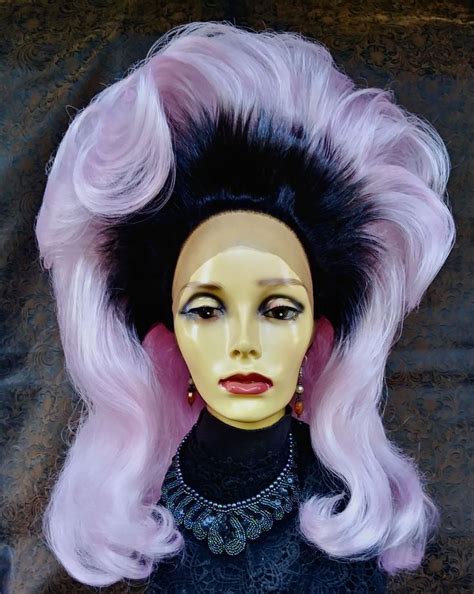 Styled Drag Wig W22 011 Lace Front Dramatic Long Bouffant Dark