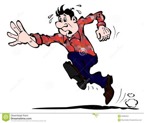 The Young Man Quickly Running Forward Stock Illustration - Illustration ...