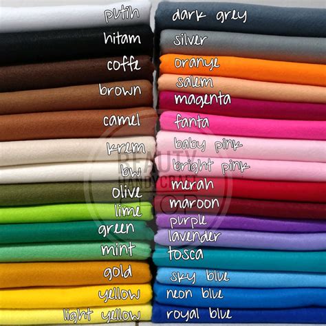 Semua jenis fashion item tersebut bisa dipadukan sesuai selera dan kebutuhan. Jual Kain flanel Meteran macam - macam warna di lapak TOKO ...