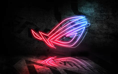 Download Wallpapers 4k Republic Of Gamers Neon Logo Rog Logo Asus