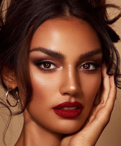 dark red lipstick makeup bridal makeup red lips bold lip makeup prom makeup for brown eyes