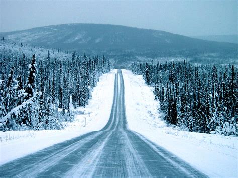Icy Winter Road Outside Fairbanks Alaska Photo By Mark W Patterson