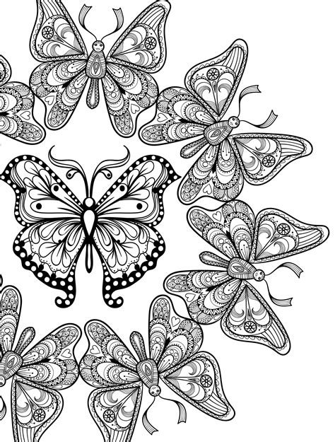 Provide kids these 50 free printable butterfly coloring pages. 23 Free Printable Insect & Animal Adult Coloring Pages ...
