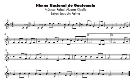 Himno Nacional De Guatemala Flauta 1 Partitura Completa Pdf Bilarasa