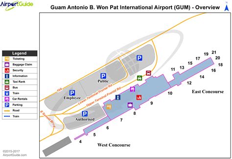 Agana - Guam International (GUM) Airport Terminal Map - Overview | Airport guide, Airport ...
