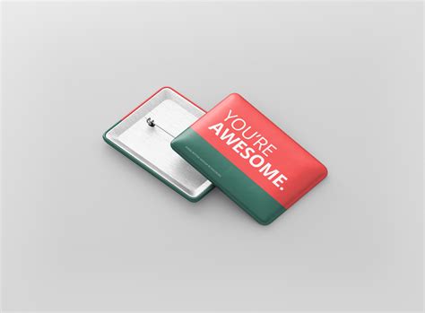 Rectangle badge button mockup style. Rectangle Badge Button Mockup - Premium and Free Mockups