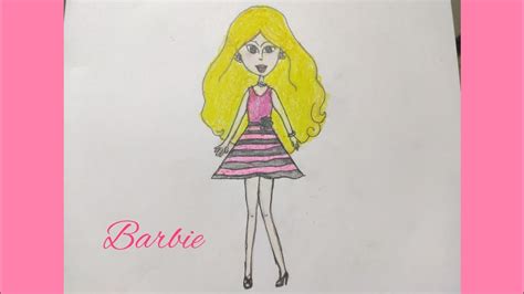 how to draw barbie step by step easy ️ youtube