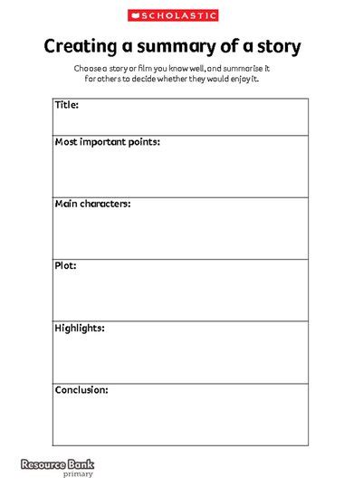 Creating A Summary Of A Story Primary Ks1 And Ks2 Teaching Resource