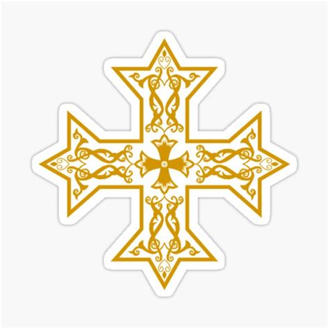 Gold Coptic Cross Sticker For Sale By Marielle Awad Redbubble