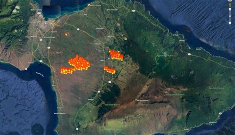 Photo Satellite Heat Detections Of Maui Hawaii Fires