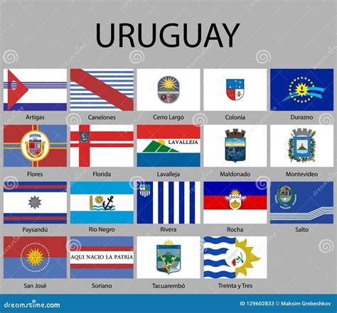 All Flags Of Departments Of Uruguay Stock Illustration Illustration