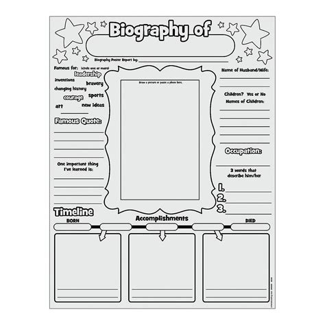 Color Your Own All About A Biography Posters Oriental Trading