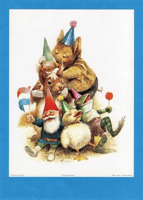 Vintage Art Print By Rien Poortvliet Gnome Elf David And Lisa Etsy