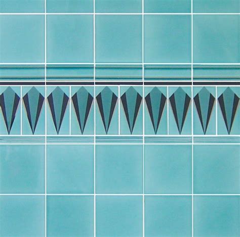 Demo Art Deco Wall Tile Decors Cosford Aqua 152x152mm Art Deco Tiles