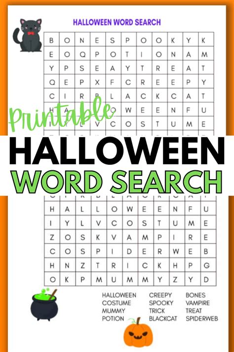Halloween Word Searches For Kids