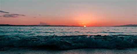 Sea Shore Ocean During Sunset 4k Wallpaper 4K