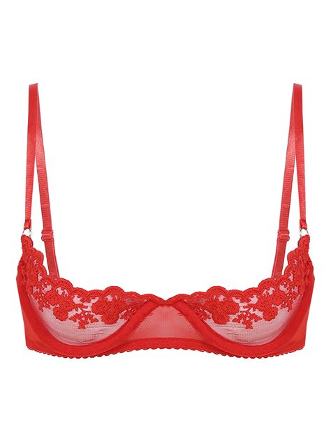 Women Sexy Half Cup Bras Open Nipple Lingerie Bralette Lace Underwired Bra Tops Ebay