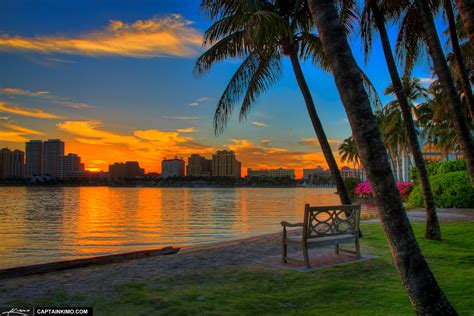 Sunset From The Flagler Museum Over West Palm Beach City Buildings Hdr Photography By Captain Kimo