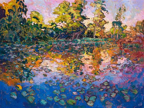 Water Lilies Contemporary Impressionism Paintings By Erin Hanson