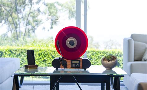 Watch Your Record As It Plays On This Vertical Vinyl Audio System