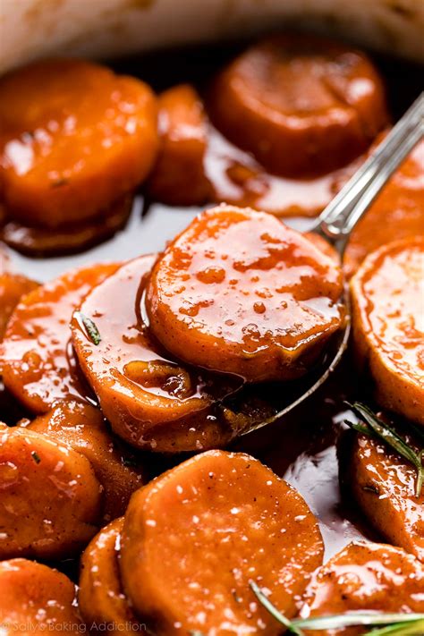 Remove from the oven, sprinkle with rosemary and sea salt (if using), then cool uncovered for 10 minutes before serving. Candied Sweet Potatoes | Sally's Baking Addiction