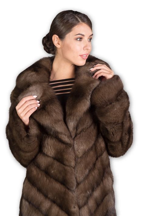 long brown sable fur coat cleopatra skandinavik fur