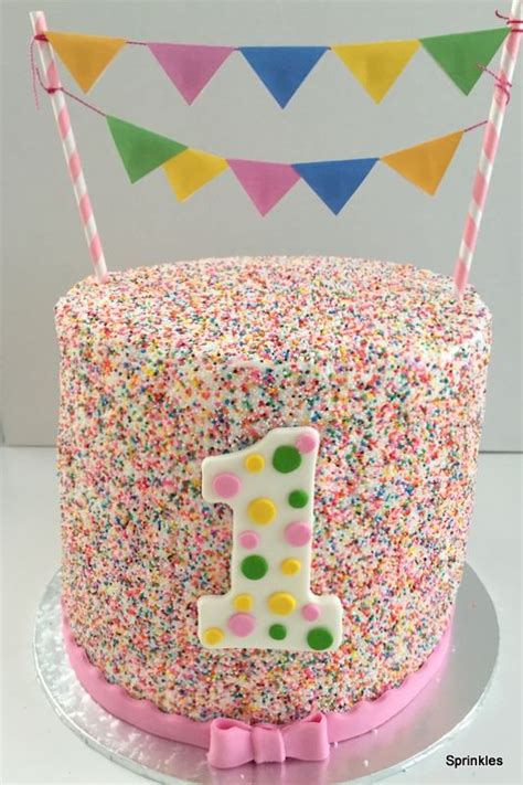 Sprinkles Covered Rainbow 1st Birthday Cake 1st Birthday Cake Cake