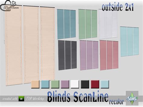 The Sims Resource Recolor Blinds Scanline Outside 2x1 Close Closed