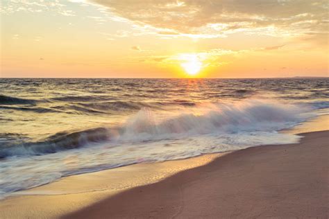 Free Picture Sunrise Sky Backlit Sand Water Beach Sun Dawn Sea