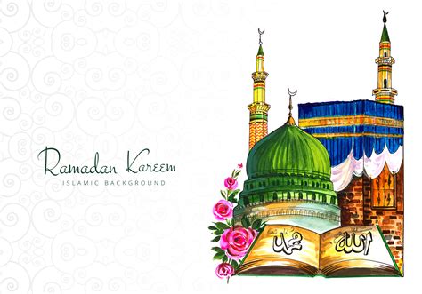 Colorful Hand Drawn Ramadan Kareem Greeting 1056865 Vector Art At Vecteezy