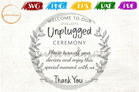 Download Welcome To Our Unplugged Ceremony Wedding SVG PDF PNG (177526) | SVGs | Design Bundles