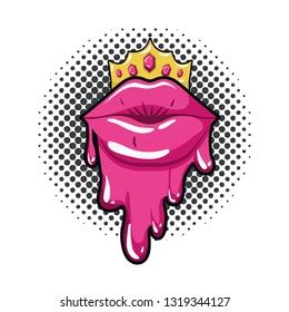 Female Lips Dripping Isolated Icon Stock Vector Royalty Free