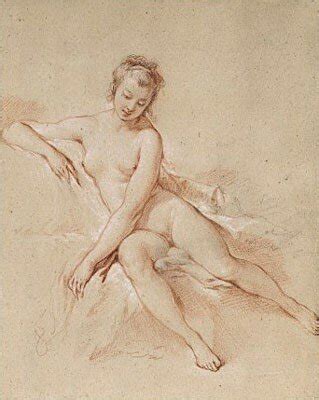 François Boucher Paris 1703 1770 A seated female nude Alain R Truong