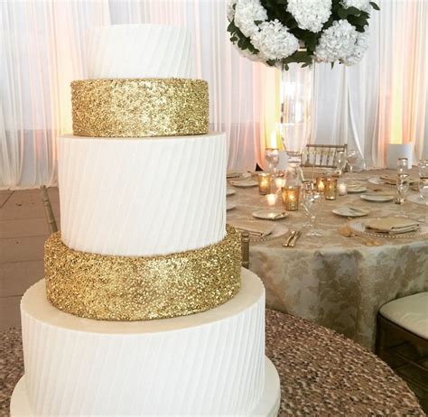 Amy Beck Cake Design Chicago Il Pleated With Gold Sequins