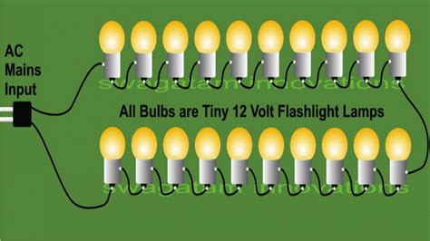 The diagram shows a single long series of leds connected one behind the other to form a long led chain. 230 Volts Bulb String Light for Diwali and Christmas