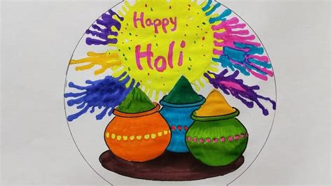 Really Easy To Draw Holi Festival Holi Special Drawing For Beginners