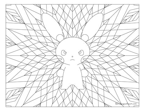 Adult Pokemon Coloring Page Minun 312 ·