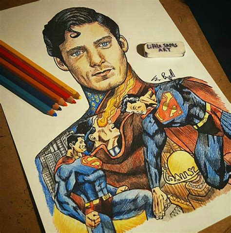 Superman Artwork Littlesamsart On Instagram Movie Character Drawings