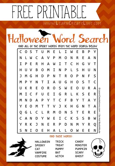 Printable Halloween Word Search