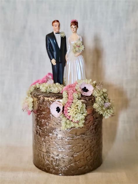 Unique Vintage Wedding Cake Topper Caucasian Bride And Groom Etsy Uk